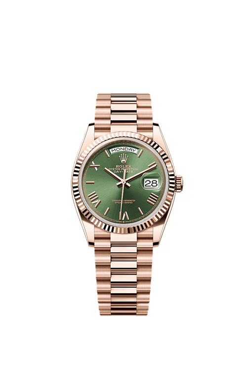Unworn 2025, Rolex Day-Date 36, 18k Everose Gold, 36mm, Ref# 128235-0089, box and papers