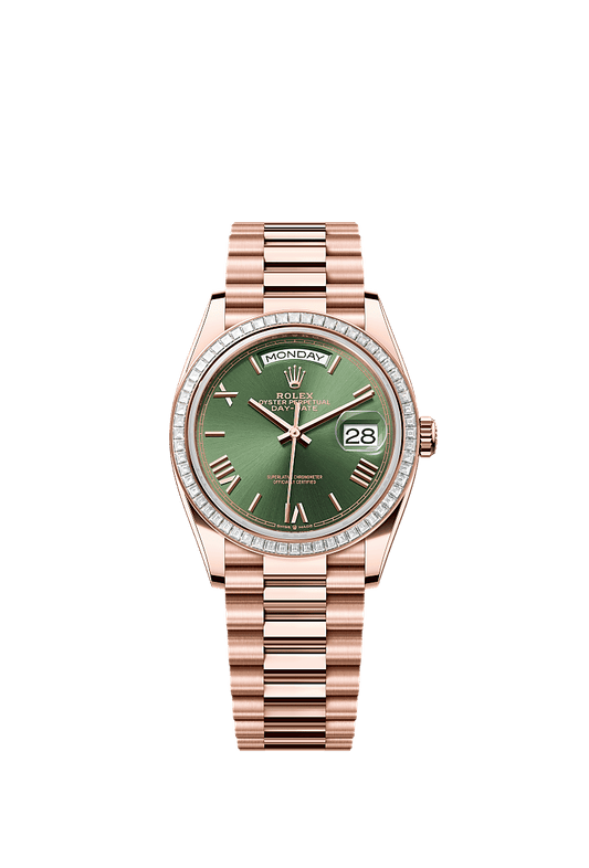 Unworn 2025, Rolex Day-Date 36, 18k Everose Gold and Diamond-set, 36mm, Ref# 128395tbr-0033, box and papers