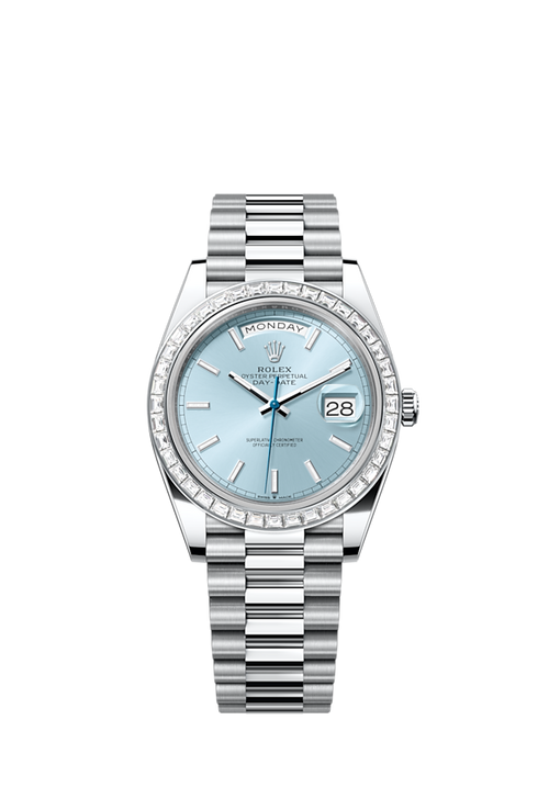Rolex Day-Date 40, Platinum with Diamond-set, 40mm, Ref# 228396tbr-0039