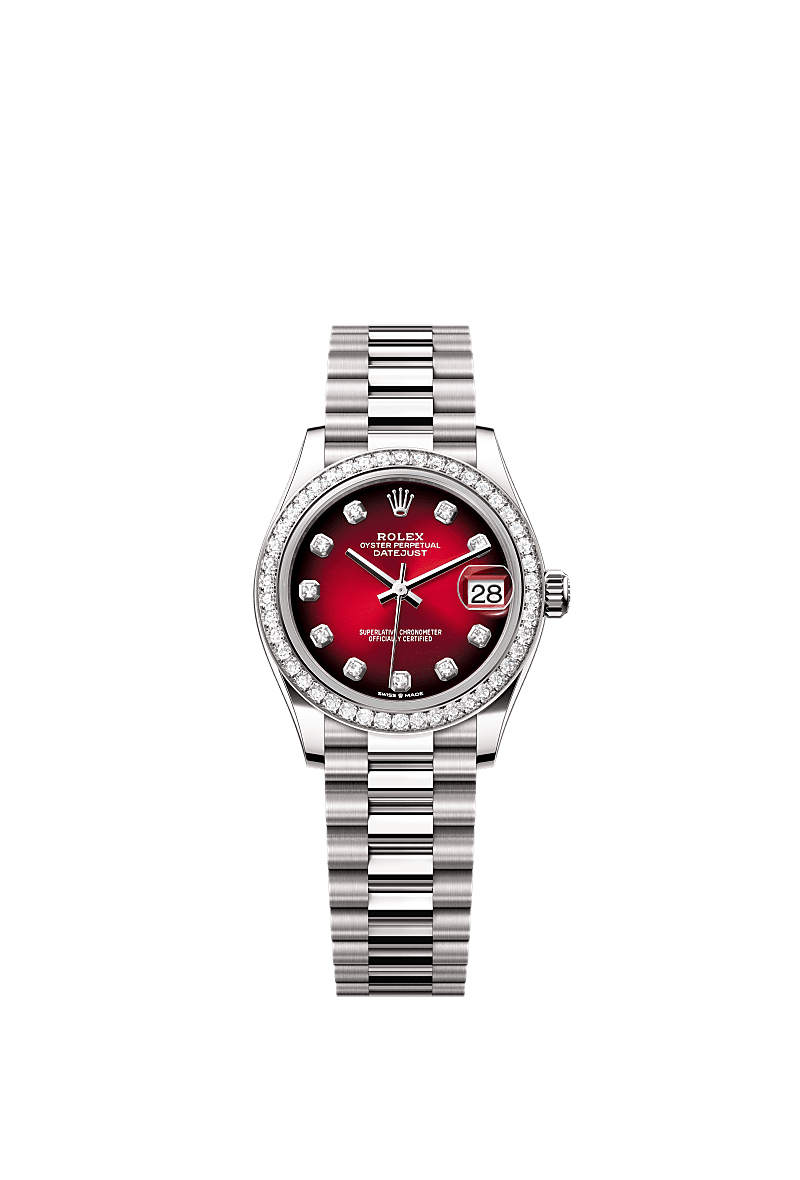 Unworn 2025, Rolex Datejust 31, 18k White Gold, Diamonds, Ref# 278289rbr-0028, box and papers