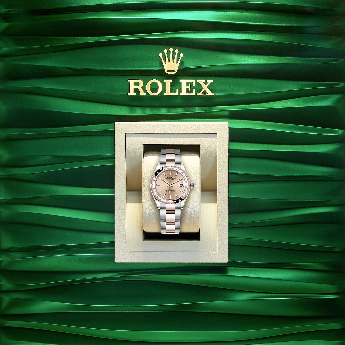 Rolex Datejust 31, Oystersteel, 18kt Everose Gold and diamonds, Ref# 278341RBR-0009
