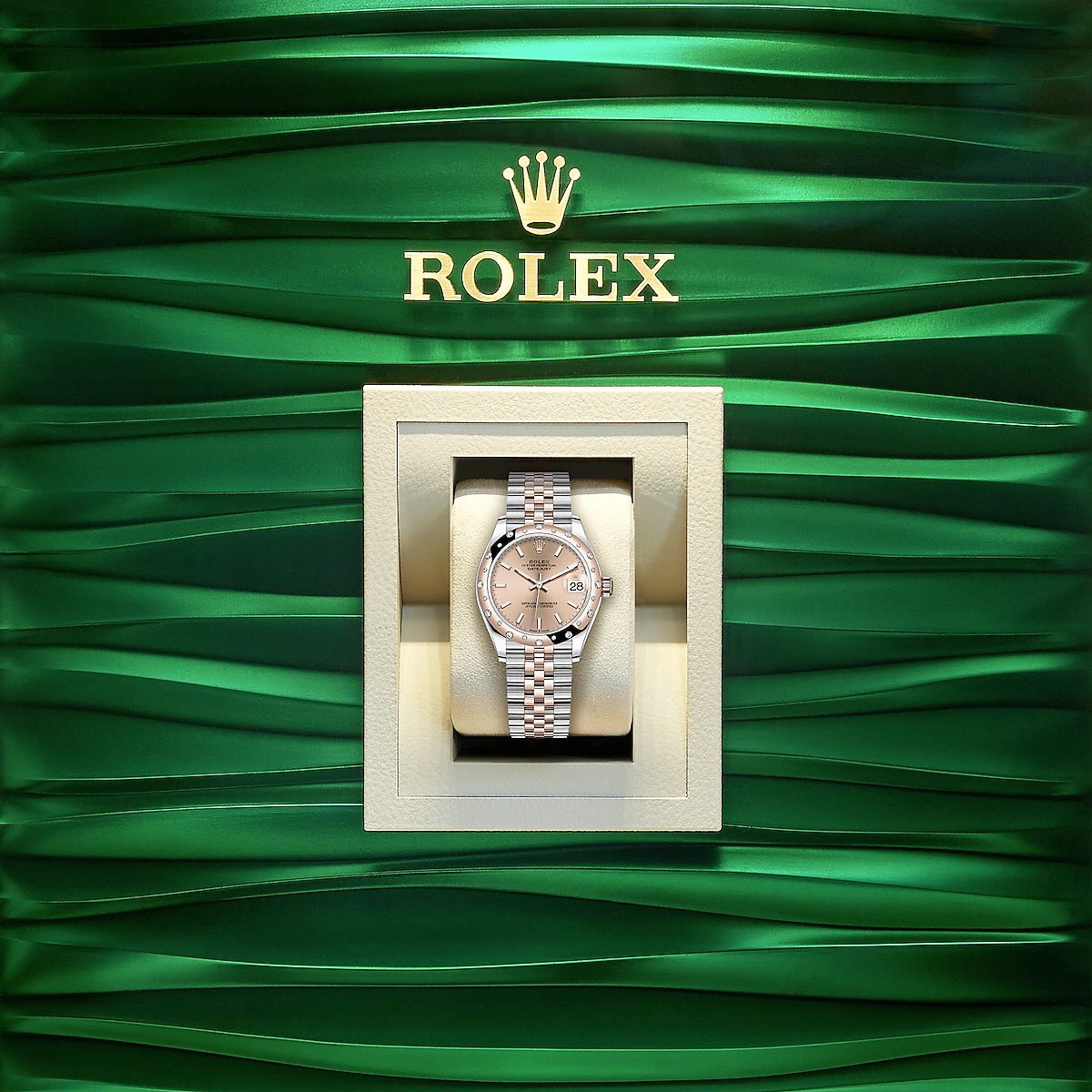 Rolex Datejust 31, Oystersteel, 18kt Everose Gold and diamonds, Ref# 278341RBR-0010