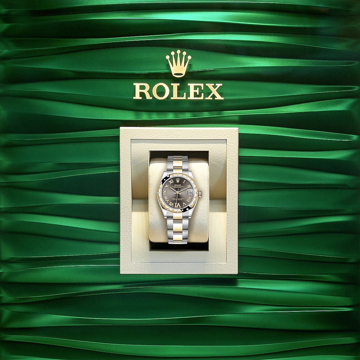 Rolex Datejust 31, Oystersteel, 18kt Yellow Gold and diamonds, Ref# 278343RBR-0017