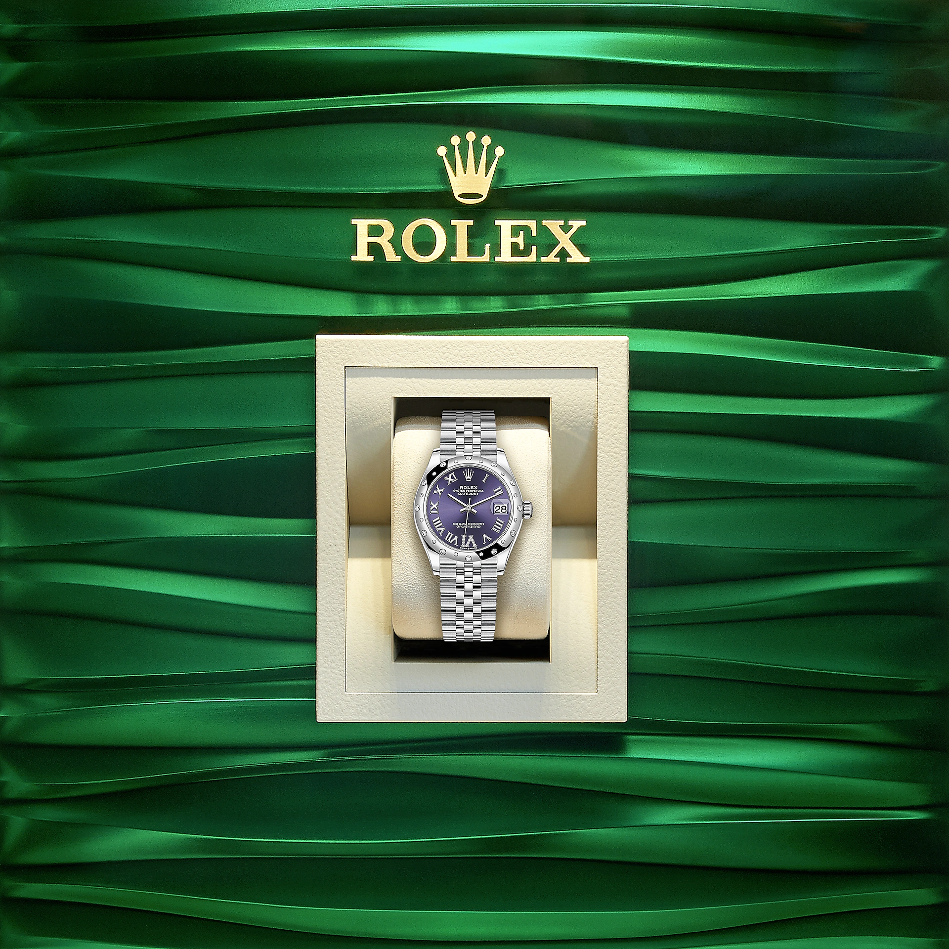 Rolex Datejust 31, Oystersteel, 18kt White Gold and diamonds, Ref# 278344RBR-0028