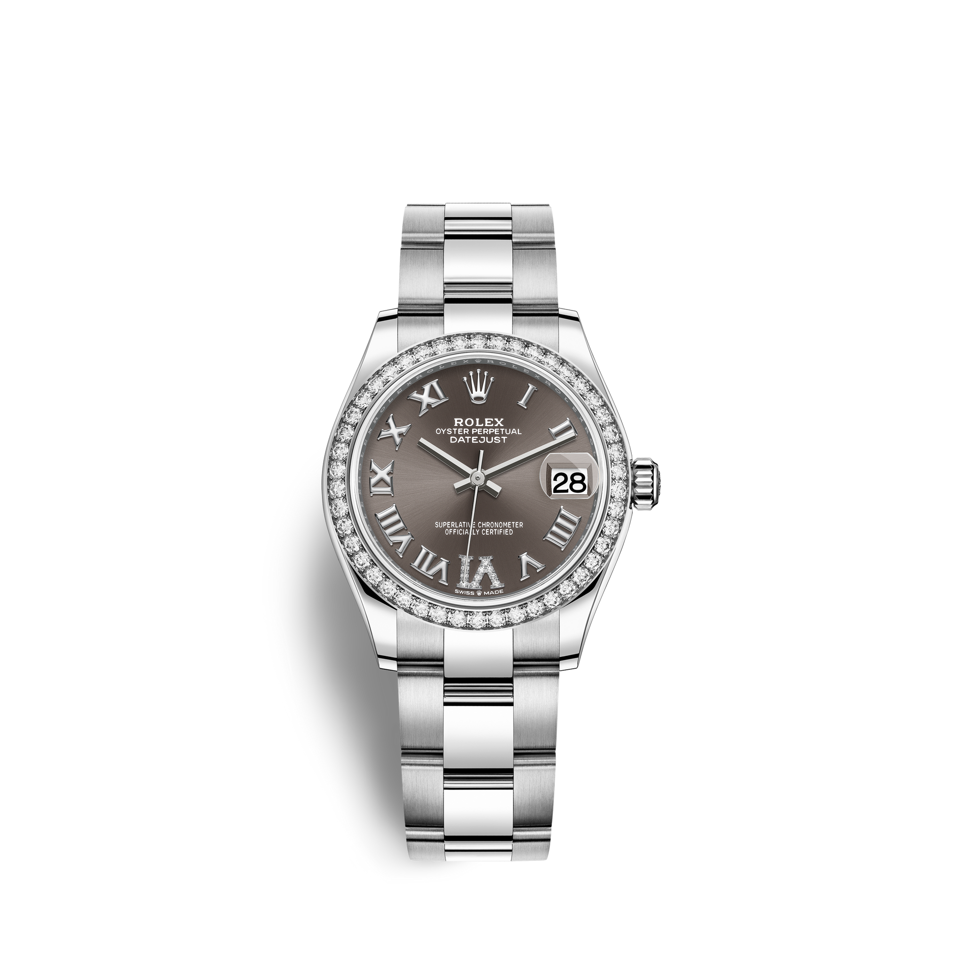 Rolex Datejust 31, Oystersteel, 18kt White Gold and diamonds, Ref# 278384RBR-0031