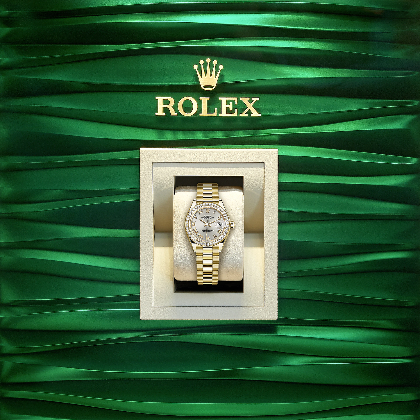 Rolex Lady-Datejust 28, 18kt Yellow Gold and diamonds, Ref# 279138RBR-0017
