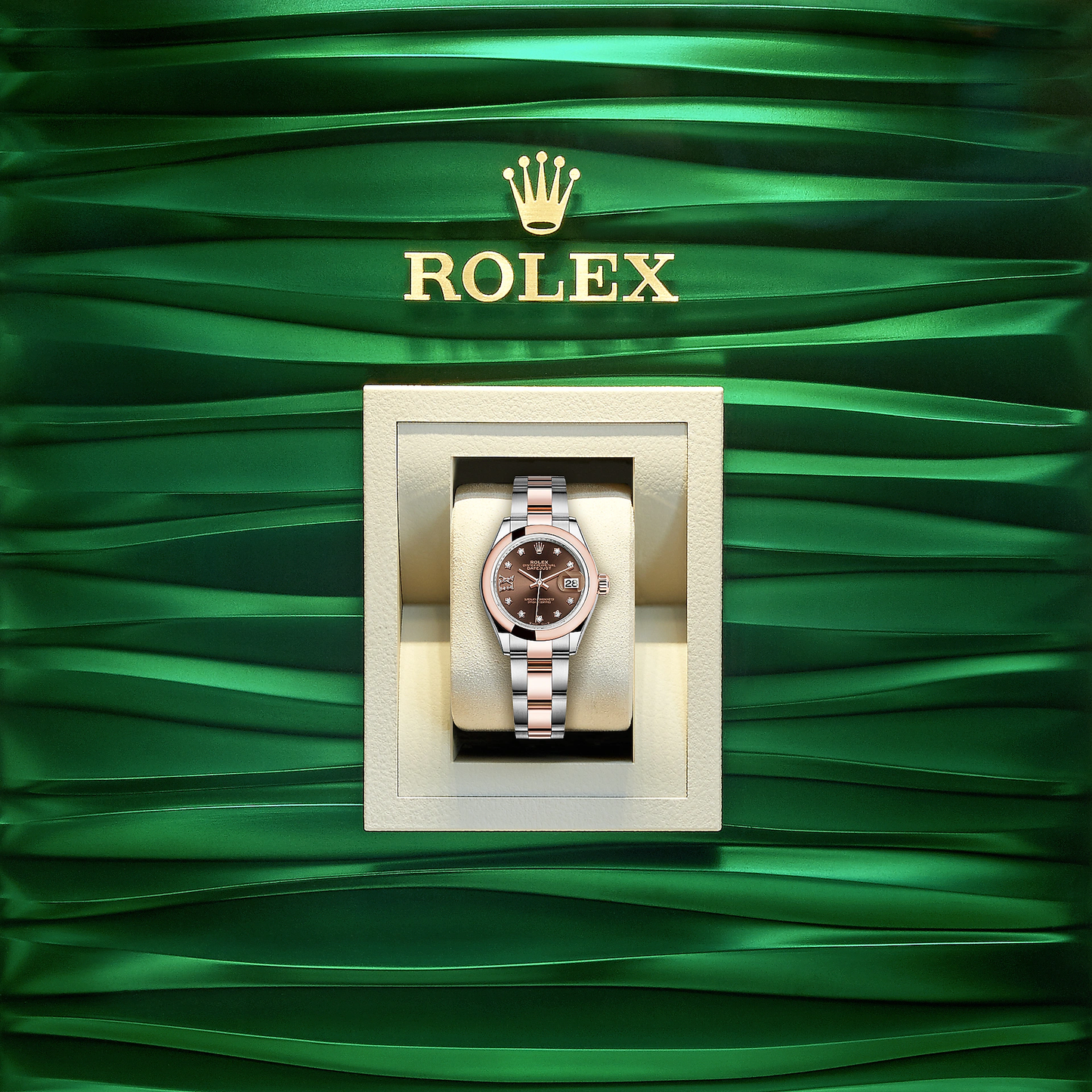 Rolex Lady-Datejust 28, Oystersteel and 18k Everose Gold, Ref# 279161-0004