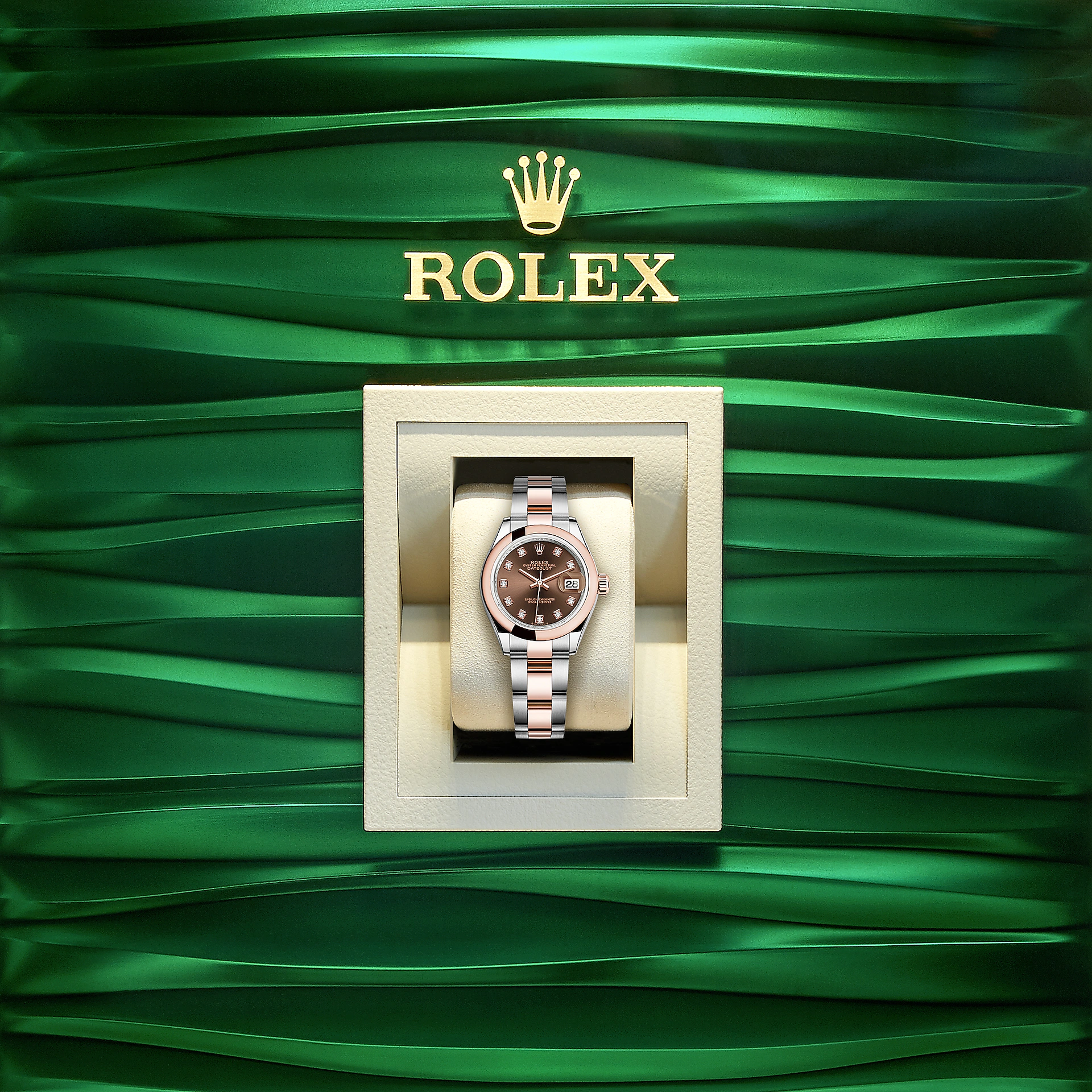 Rolex Lady-Datejust 28, Oystersteel and 18k Everose Gold, Ref# 279161-0012