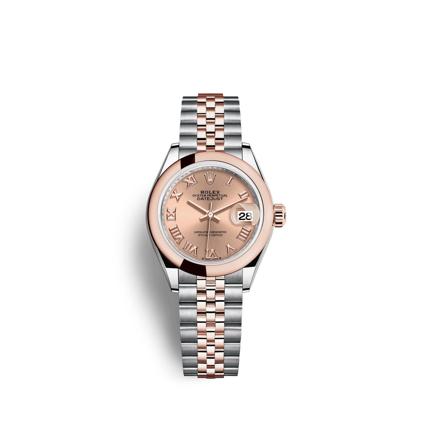 Rolex Lady-Datejust 28, Oystersteel and 18k Everose Gold, Ref# 279161-0025
