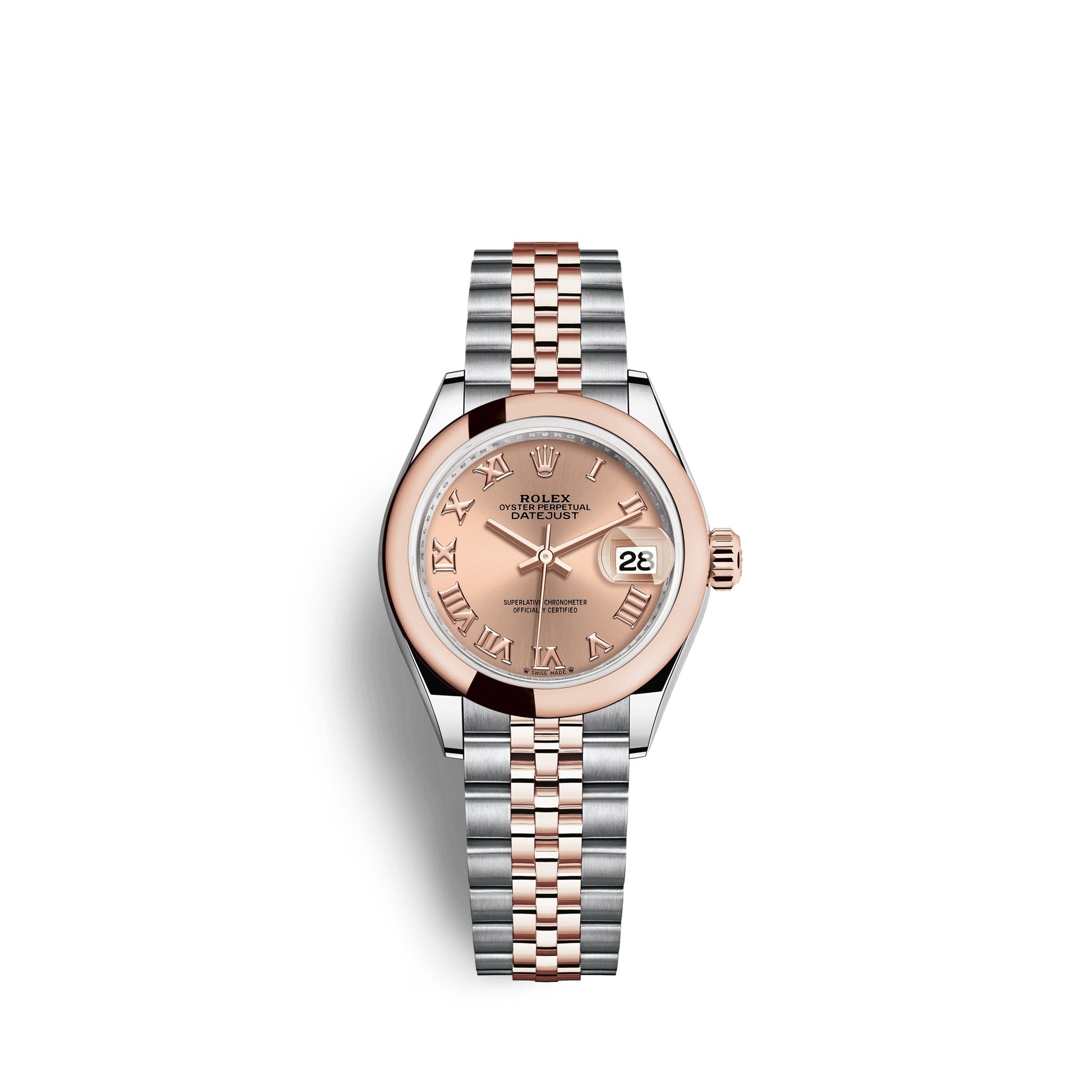 Rolex Lady-Datejust 28, Oystersteel and 18k Everose Gold, Ref# 279161-0025