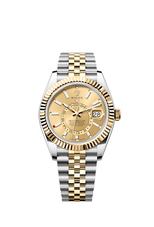 Rolex Sky-Dweller, 42mm, Oystersteel and 18k Yellow Gold, Champagne, Jubilee,Ref# 336933-0002