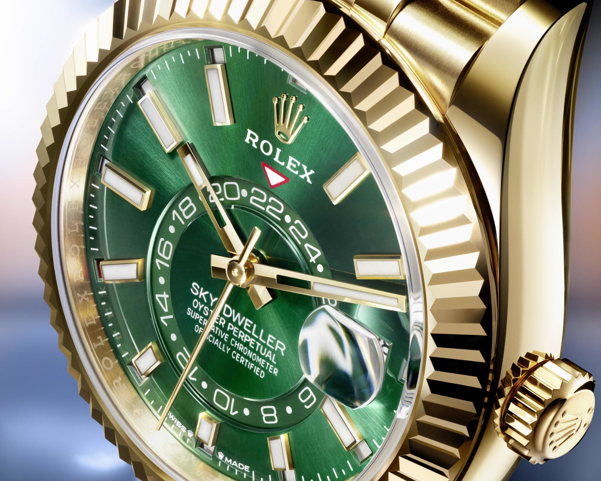 Unworn 2025, Rolex Sky-Dweller, 42mm, 18k Yellow Gold, Ref# 336938-0008, box & papers