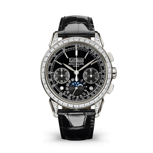 Patek Philippe Grand Complication, Platinum set with baguette diamonds, 41mm, Ref# 5271P-001