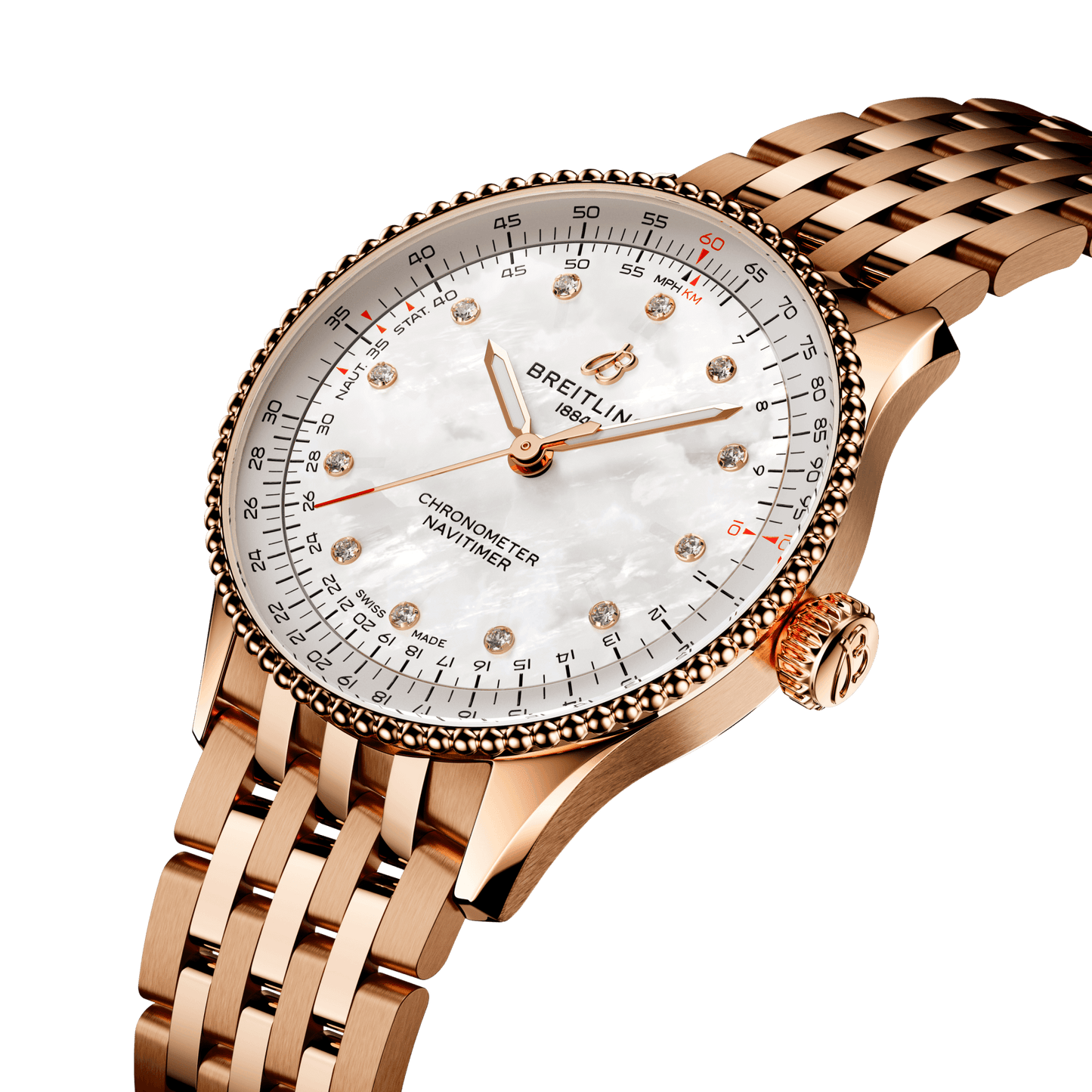 Breitling Navitimer Automatic 36, Small-scale traceable 18k Red Gold, Ref# R17327211A1R1, Unworn 2024