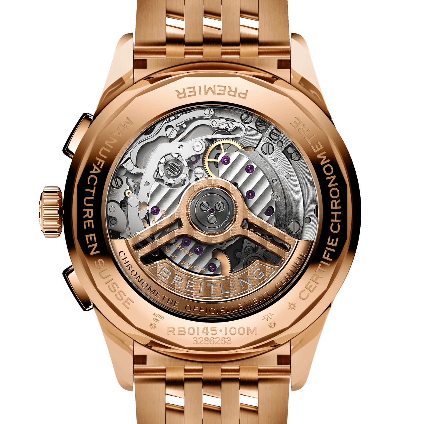Breitling Premier B01 Chronograph 42, 18k Red Gold, Ref# RB0145371G1R1, Unworn 2024