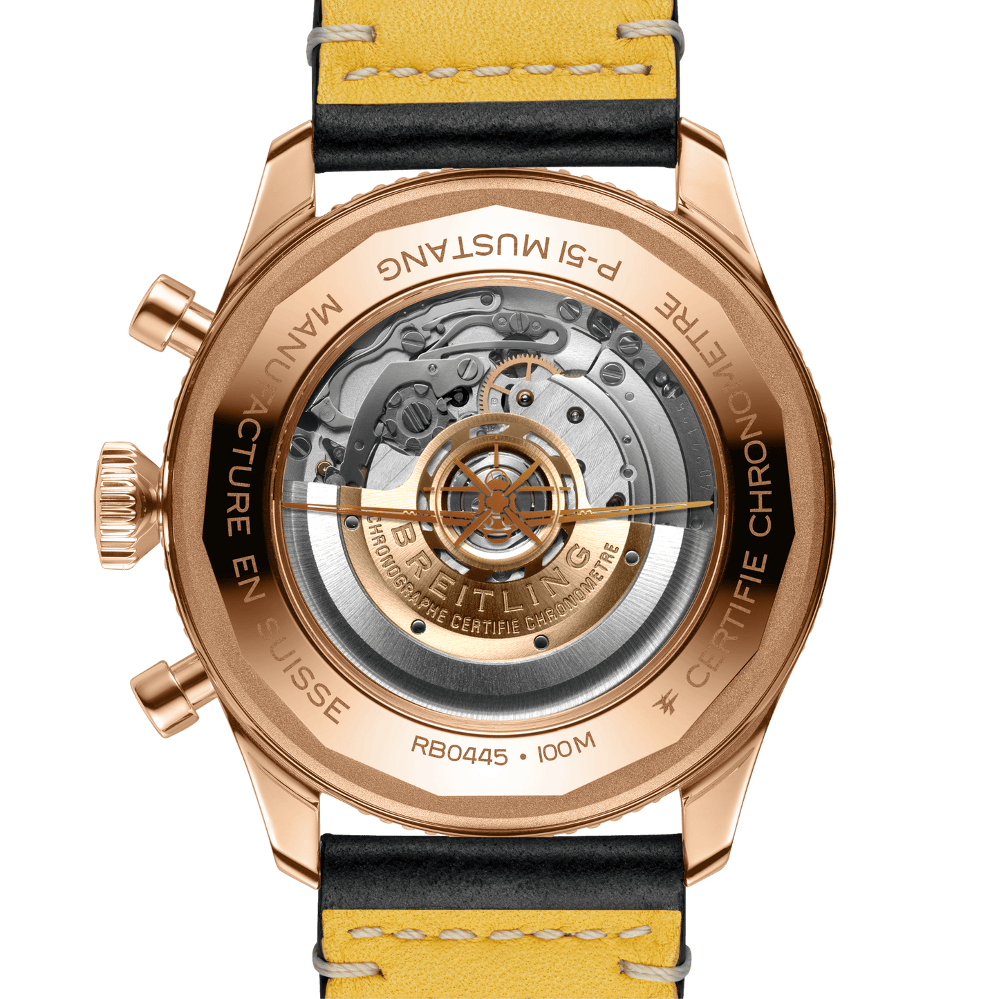 Breitling Classic AVI B04 Chronograph 46 P-51 Mustang, 18k Red Gold, Ref# RB04451A1B1X1, Unworn 2024