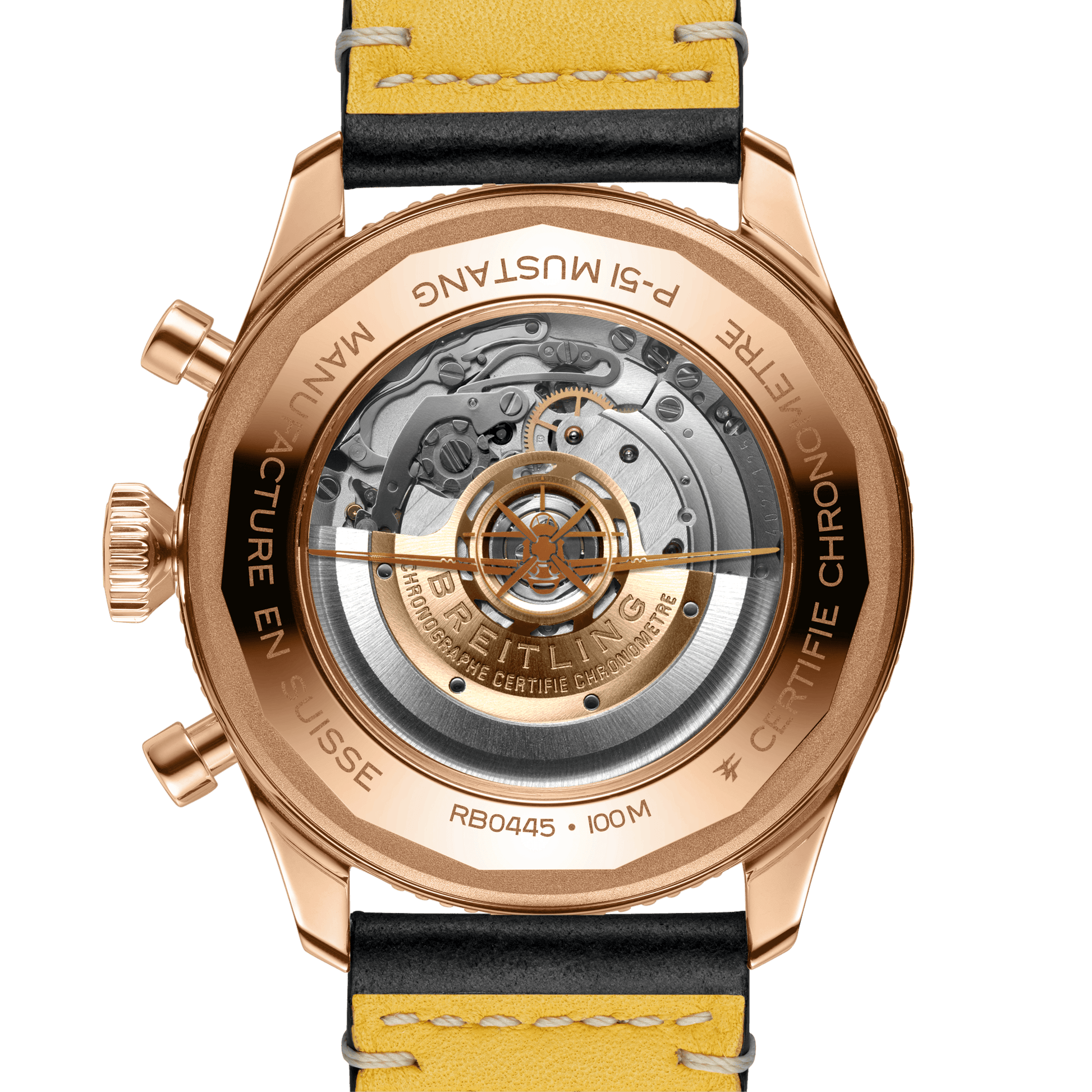 Breitling Classic AVI B04 Chronograph 46 P-51 Mustang, 18k Red Gold, Ref# RB04451A1B1X1, Unworn 2024