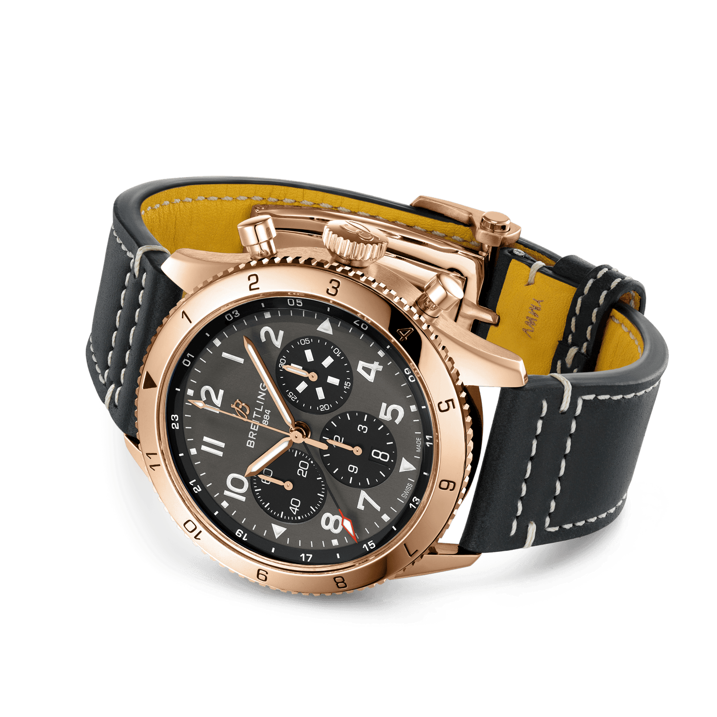 Breitling Classic AVI B04 Chronograph 46 P-51 Mustang, 18k Red Gold, Ref# RB04451A1B1X1, Unworn 2024