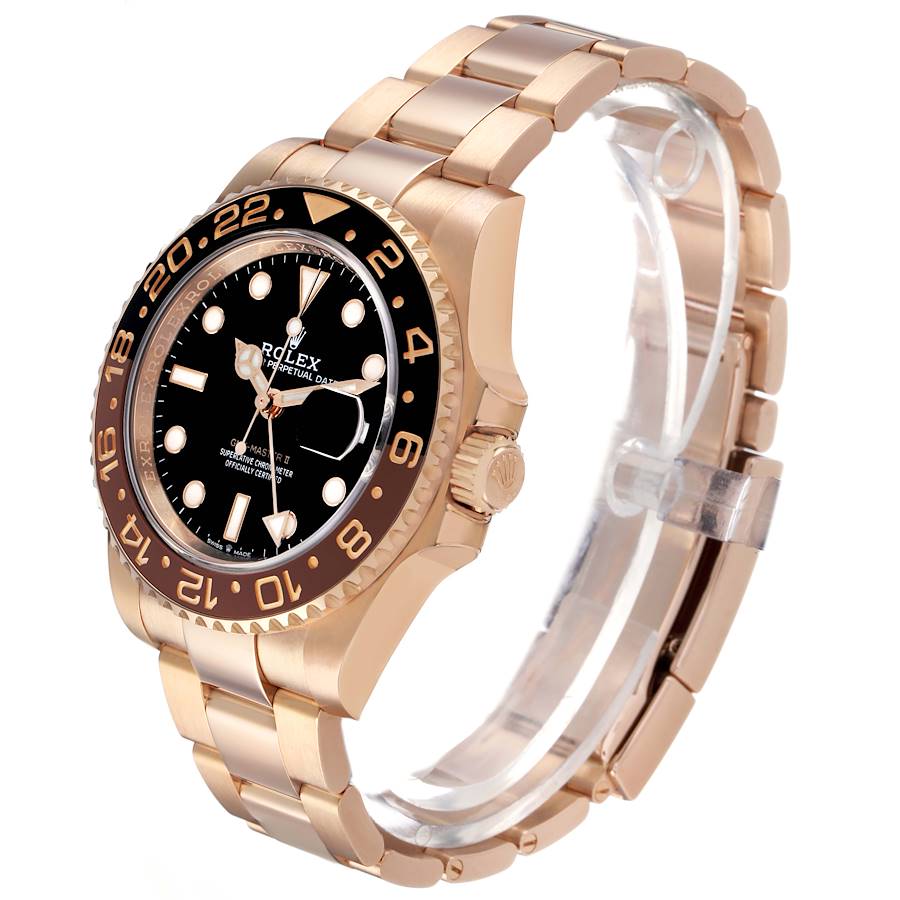 Rolex GMT Master II Rose Gold Black Brown Root Beer 40mm, Ref# 126715chnr-0001