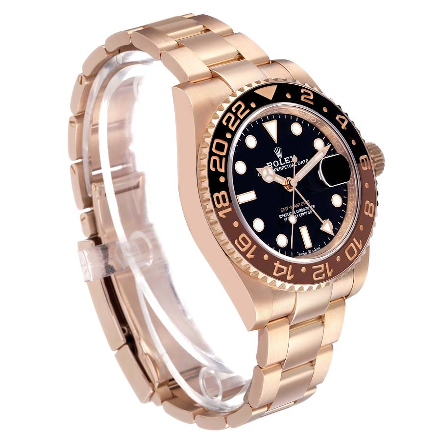 Rolex GMT Master II Rose Gold Black Brown Root Beer 40mm, Ref# 126715chnr-0001