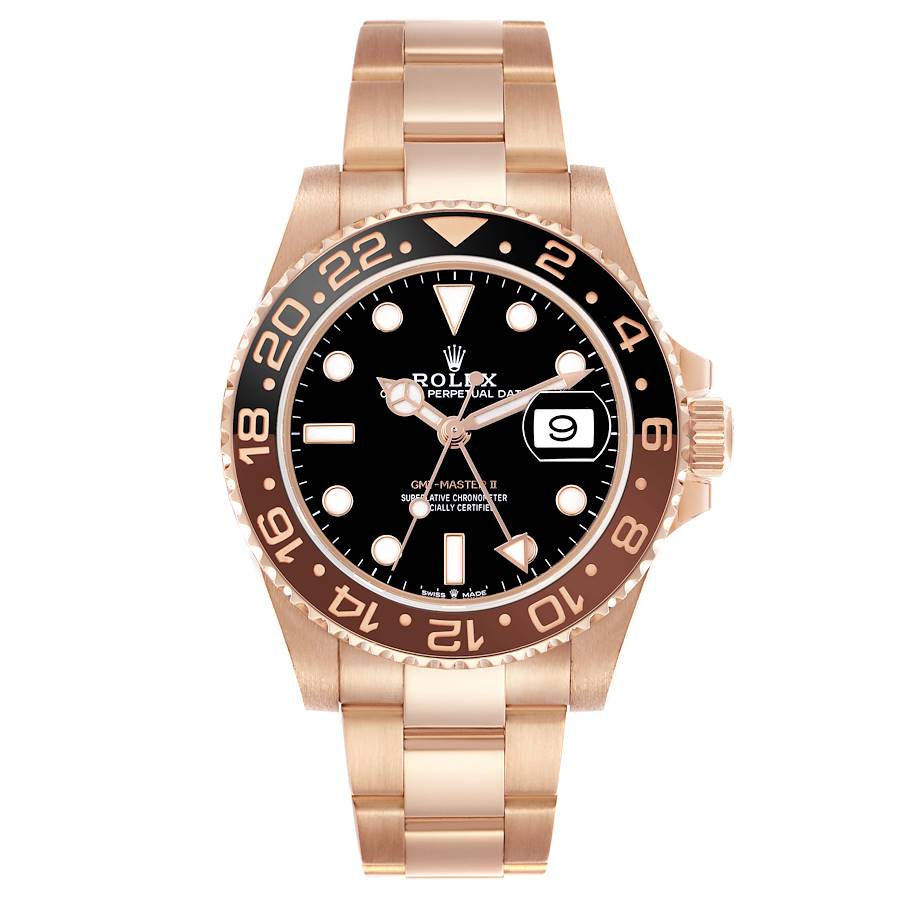 Rolex GMT Master II Rose Gold Black Brown Root Beer 40mm, Ref# 126715chnr-0001