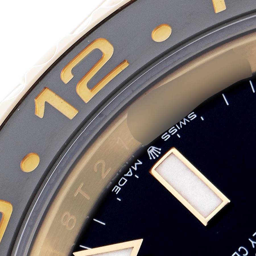 Rolex GMT Master II Black Grey Bezel Yellow Gold Ref# 126718GRNR-0001