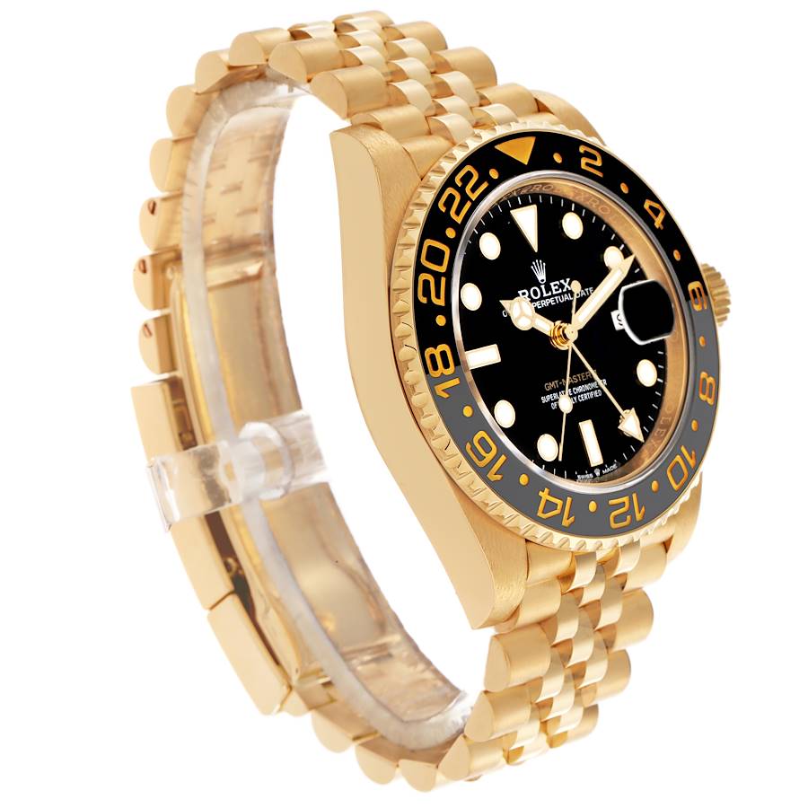 Rolex GMT Master II Black Grey Bezel Yellow Gold Ref# 126718GRNR-0001