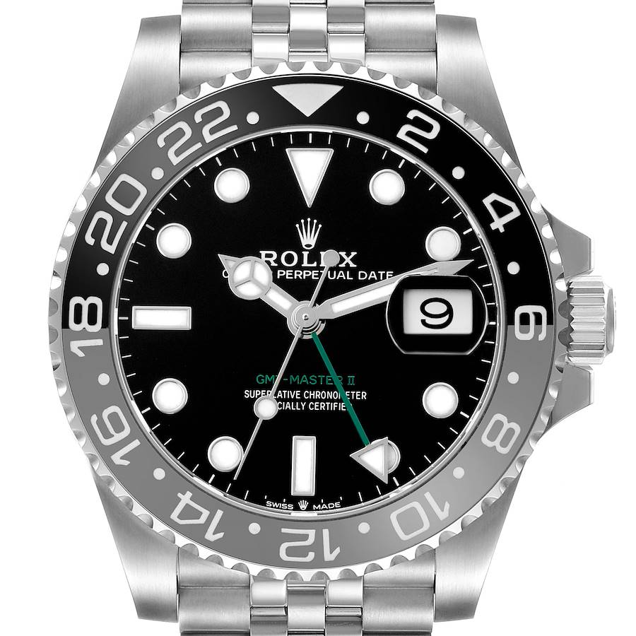Rolex GMT Master II Steel Black Gray Bruce Wayne Bezel Ref# 126710grnr-0003