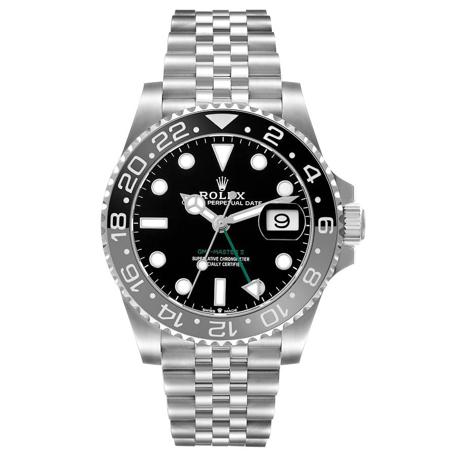 Rolex GMT Master II Steel Black Gray Bruce Wayne Bezel Ref# 126710grnr-0003
