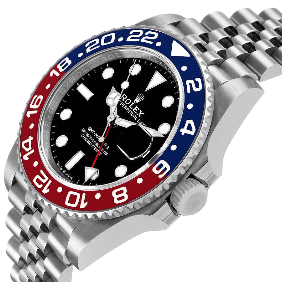Rolex GMT Master II Steel Pepsi Blue Red Bezel Ref# 126710BLRO-0001