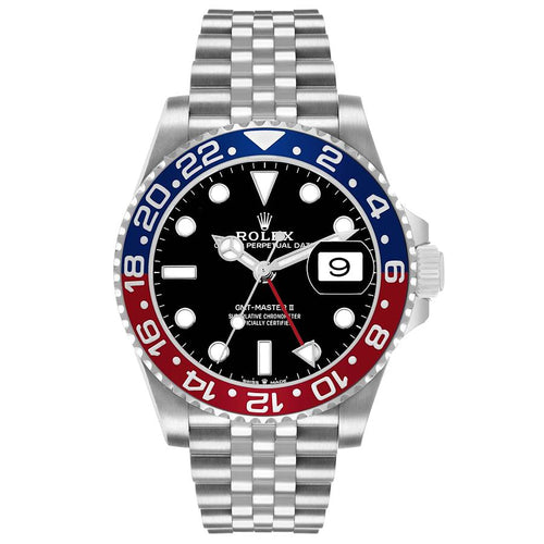 Rolex GMT Master II Steel Pepsi Blue Red Bezel Ref# 126710BLRO-0001