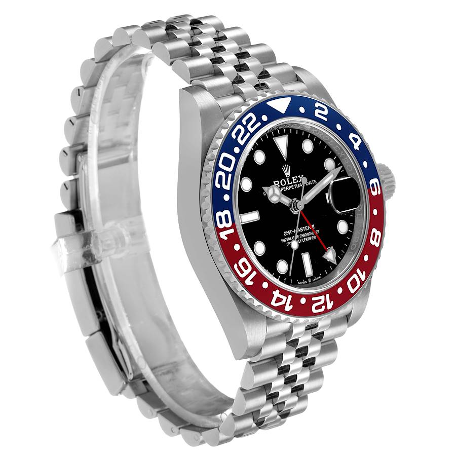 Rolex GMT Master II Steel Pepsi Blue Red Bezel Ref# 126710BLRO-0001