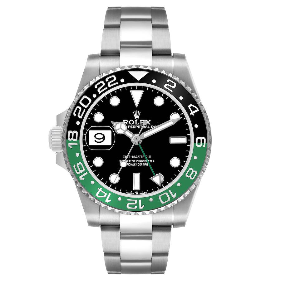 Rolex GMT Master II Steel Sprite Green Black Bezel Ref# 126720vtnr-0001