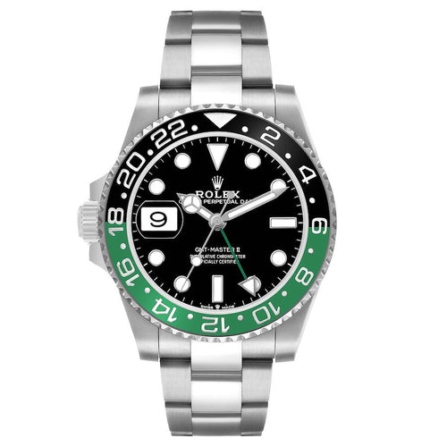 Rolex GMT Master II Steel Sprite Green Black Bezel Ref# 126720vtnr-0001