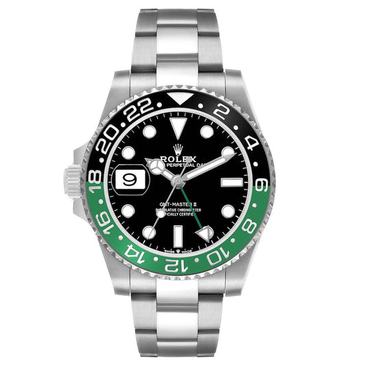 Rolex GMT Master II Steel Sprite Green Black Bezel Ref# 126720vtnr-0001