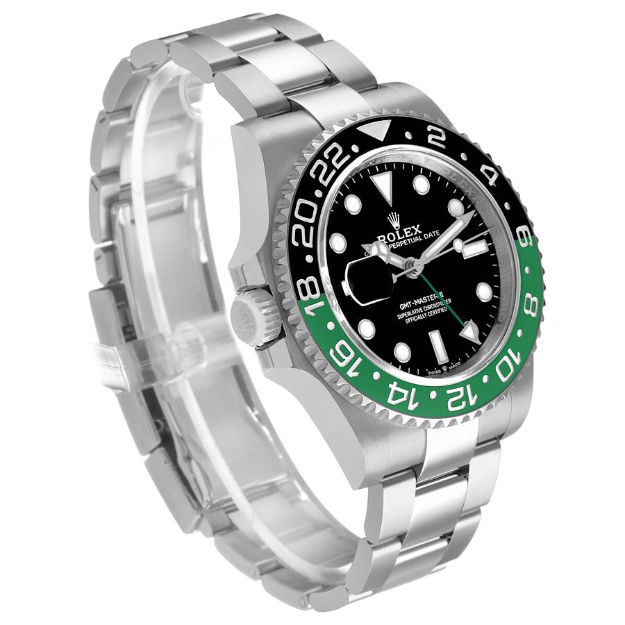Rolex GMT Master II Steel Sprite Green Black Bezel Ref# 126720vtnr-0001
