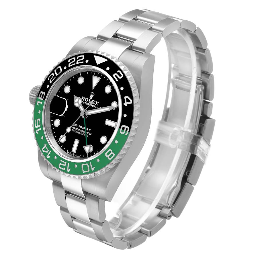 Rolex GMT Master II Steel Sprite Green Black Bezel Ref# 126720vtnr-0001