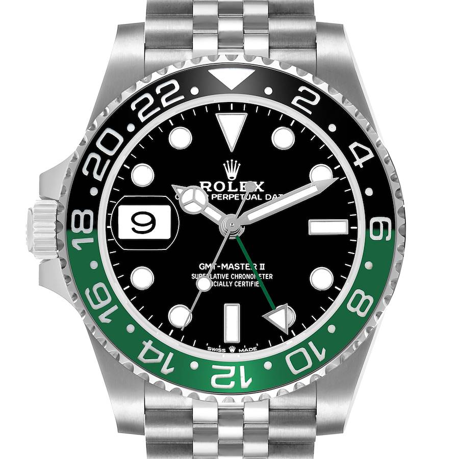 Rolex GMT Master II Steel Sprite Green Black Bezel Ref# 126720vtnr-0002