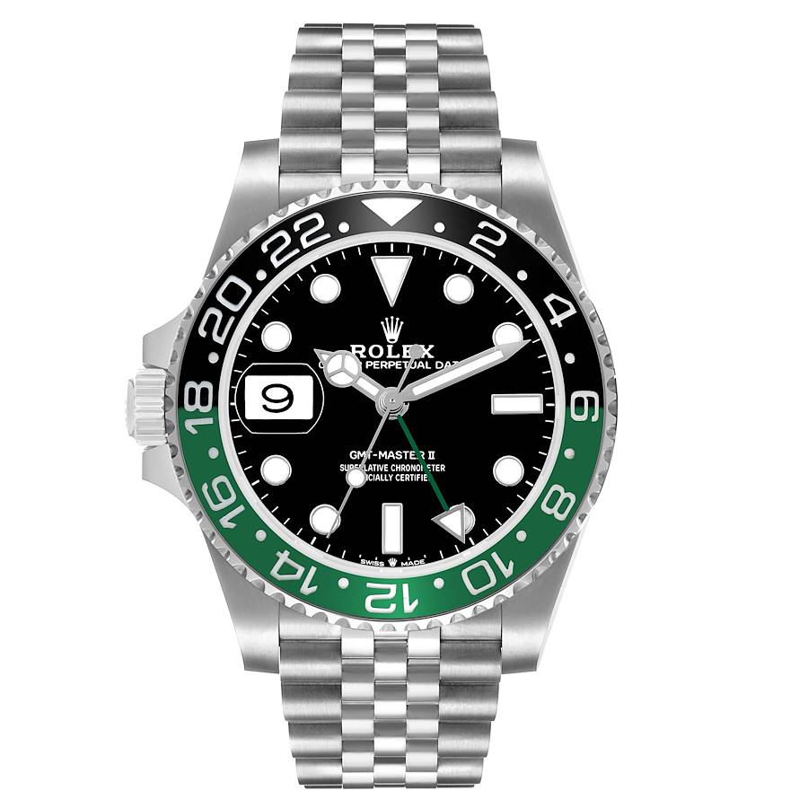 Rolex GMT Master II Steel Sprite Green Black Bezel Ref# 126720vtnr-0002