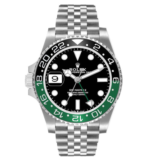 Rolex GMT Master II Steel Sprite Green Black Bezel Ref# 126720vtnr-0002