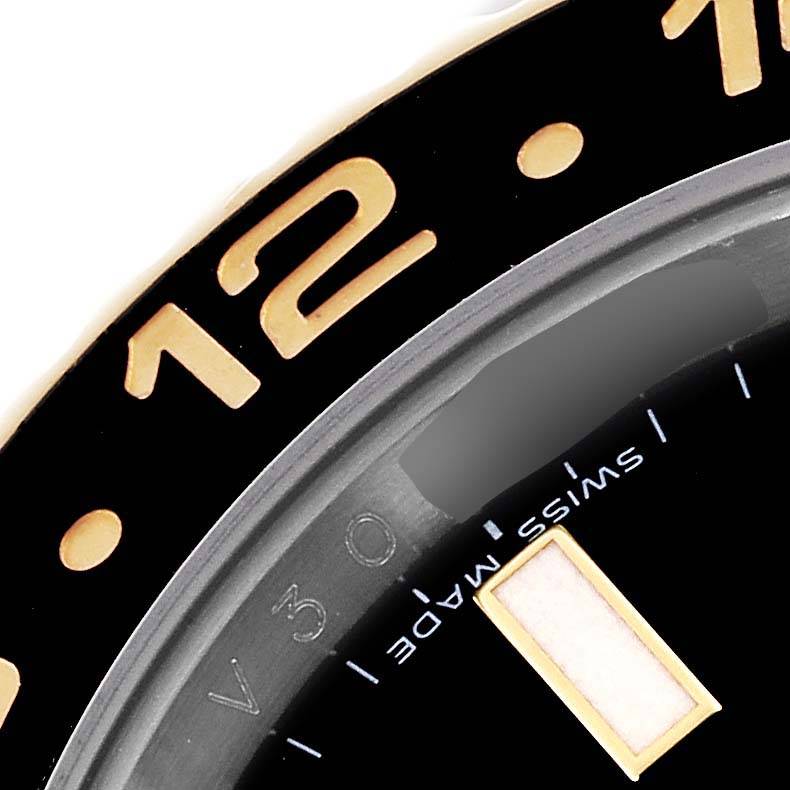 Rolex GMT Master II Steel Yellow Gold Black Dial Mens Watch Ref 116713