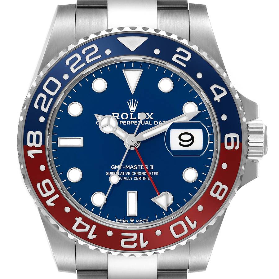 Rolex GMT Master II White Gold Pepsi Bezel Blue Dial Ref# 126719BLRO-0003