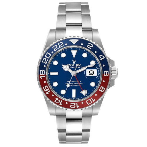 Rolex GMT Master II White Gold Pepsi Bezel Blue Dial Ref# 126719BLRO-0003