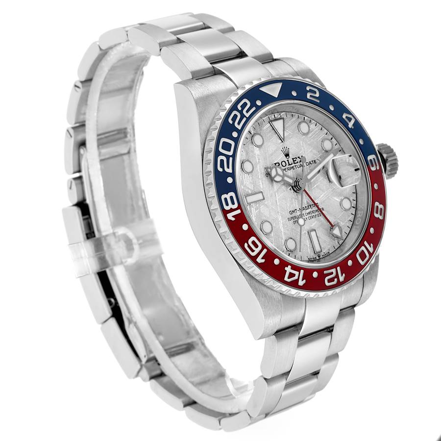 Rolex GMT Master II White Gold Pepsi Bezel Meteorite Dial Ref# 126719BLRO-0002