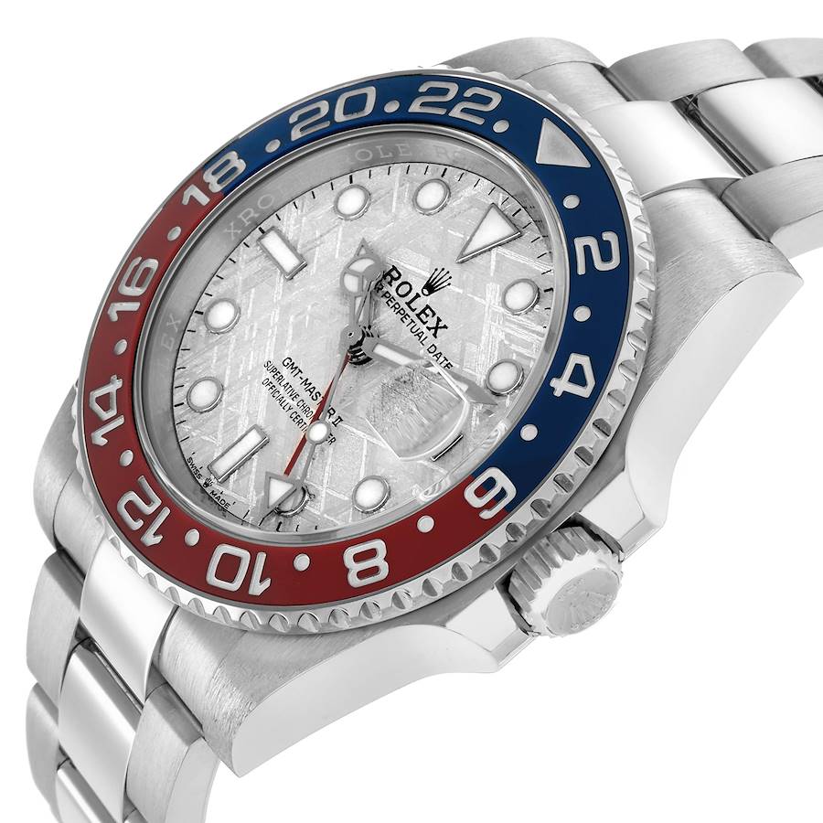 Rolex GMT Master II White Gold Pepsi Bezel Meteorite Dial Ref# 126719BLRO-0002