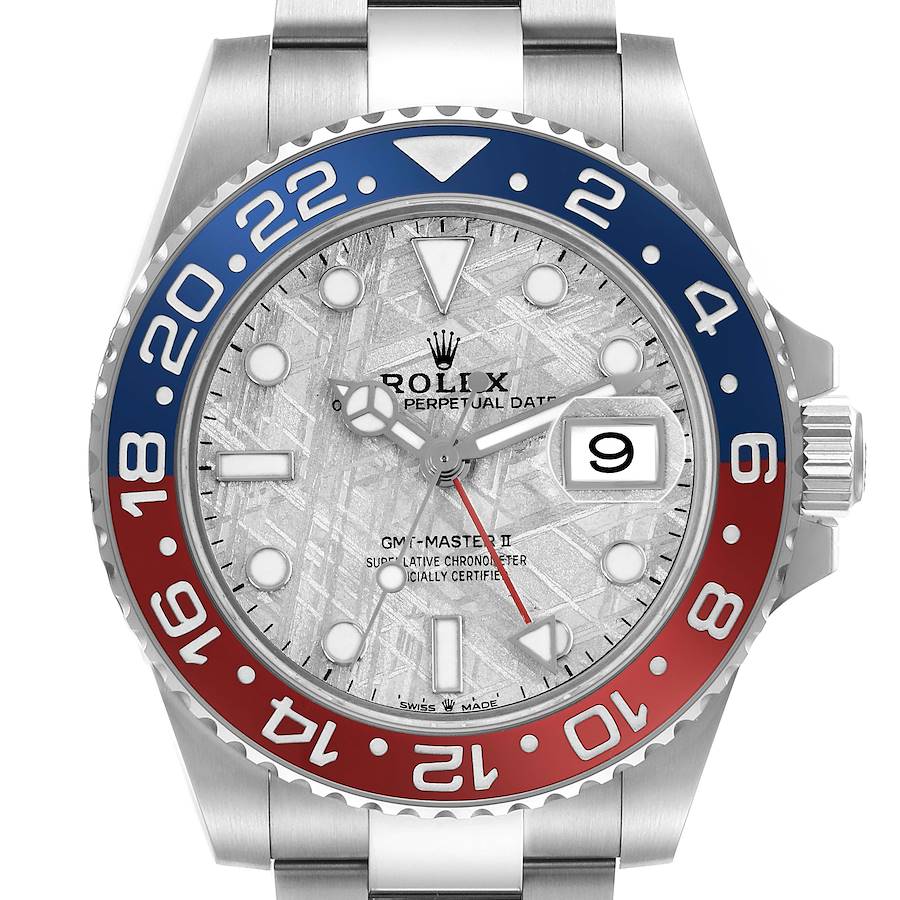 Rolex GMT Master II White Gold Pepsi Bezel Meteorite Dial Ref# 126719BLRO-0002