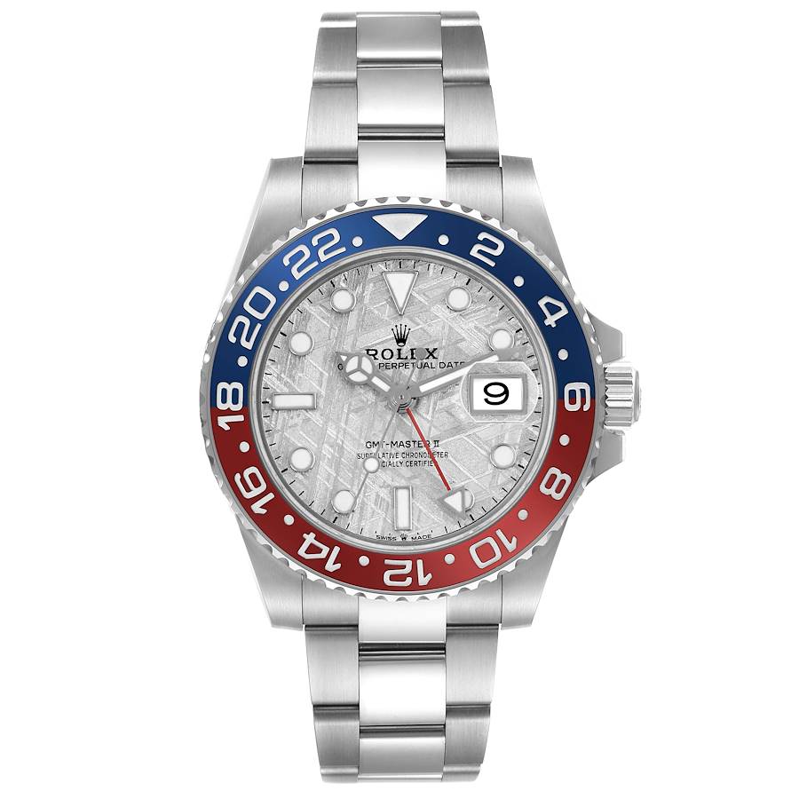 Rolex GMT Master II White Gold Pepsi Bezel Meteorite Dial Ref# 126719BLRO-0002