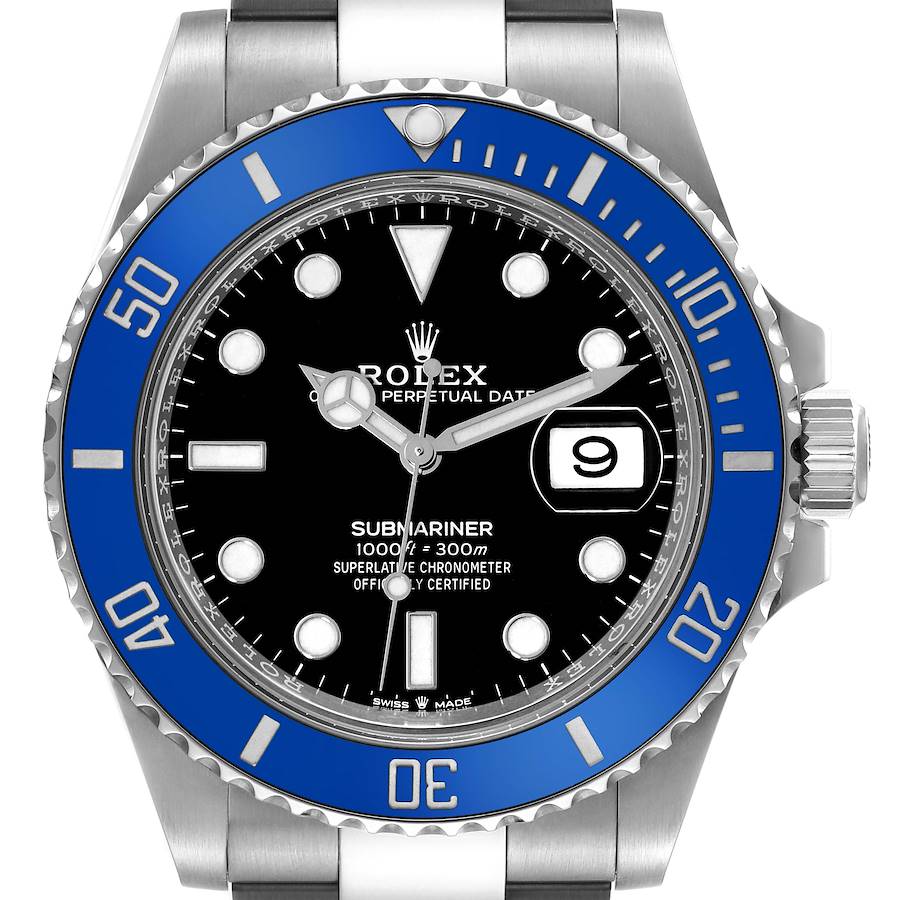 Rolex Submariner Cookie Monster Blue Ceramic Bezel White Gold Mens Watch Ref 126619