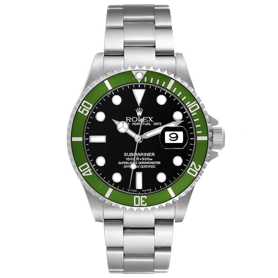 Rolex Submariner Kermit Green Bezel Steel Mens Watch Ref 16610LV
