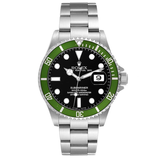 Rolex Submariner Kermit Green Bezel Steel Mens Watch Ref 16610LV